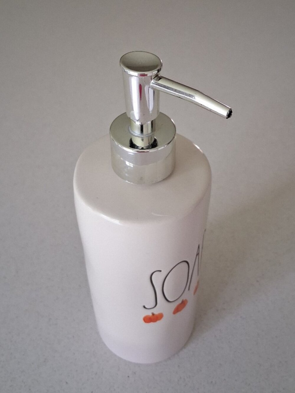 Rae Dunn Fall Pumpkins Ceramic Soap Pump Dispenser - Picture 6 of 13